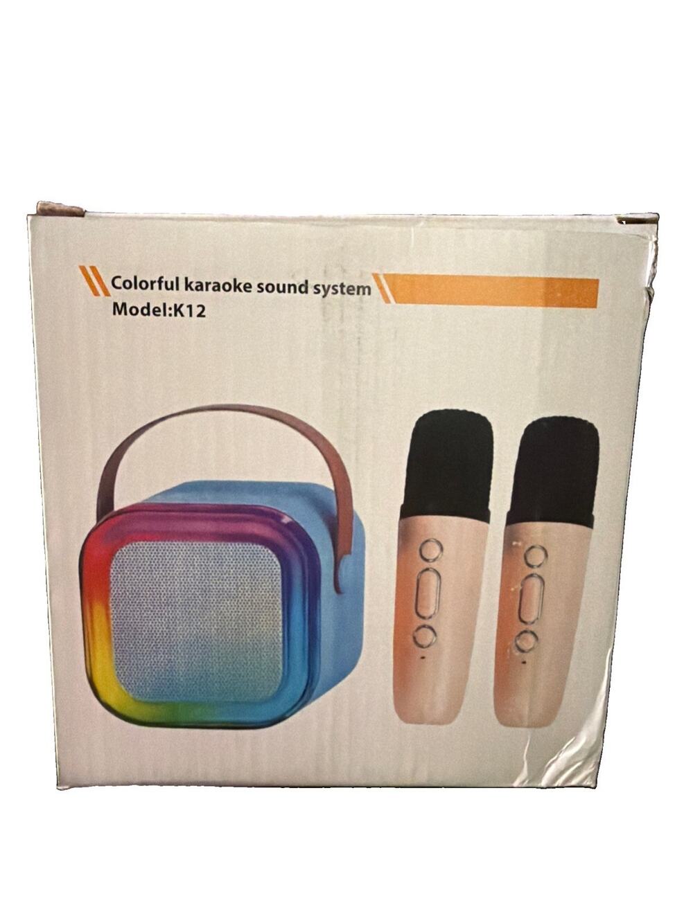 Karaoke Machine BEIGE with 2 Wireless Microphones NIB